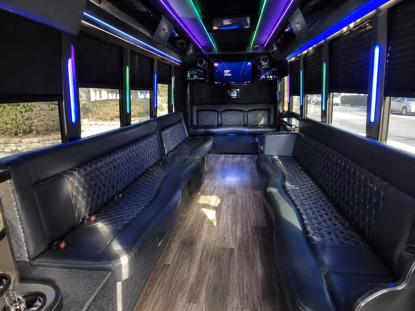 lawton 15 passenger party bus interior