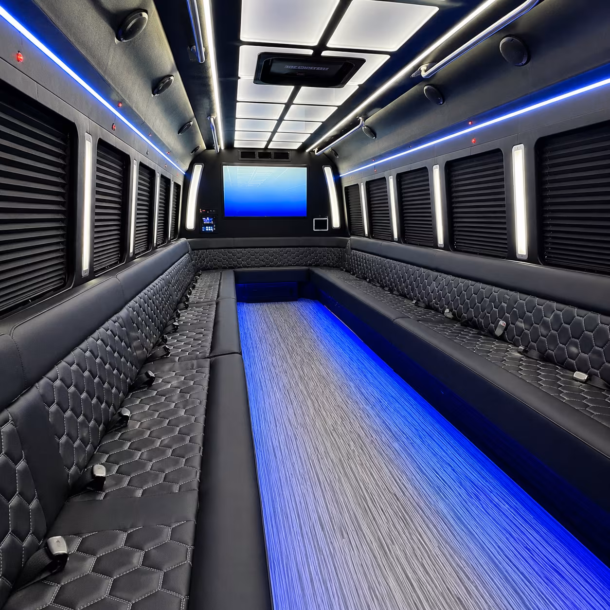 lawton 50 passenger party bus inside