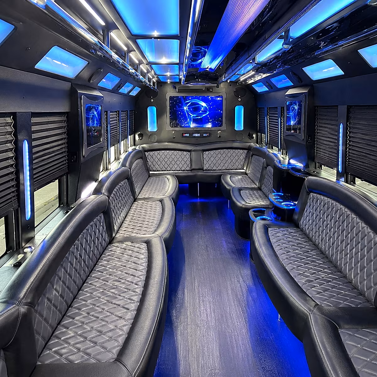 lawton 50 passenger party bus interior